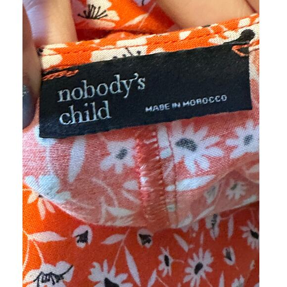 Nobody’s Child orange floral short sleeves wrap mini dress size XS - Picture 3 of 16